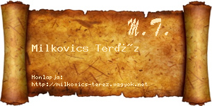 Milkovics Teréz névjegykártya